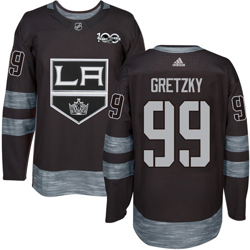 Adidas Kings #99 Wayne Gretzky Black 1917-100th Anniversary Stitched NHL Jersey - Click Image to Close